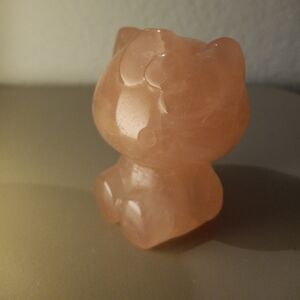 Rose Quartz Hello Kitty Sculpture
